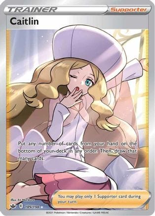 'Pokemon - 'Caitlin (Full Art) 189/198  - Holofoil SWSH06 Chilling Reign - Ultra Rare