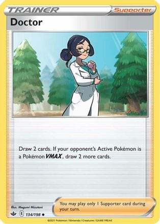 'Pokemon - 'Doctor 134/198  - Reverse Holofoil SWSH06 Chilling Reign - Uncommon