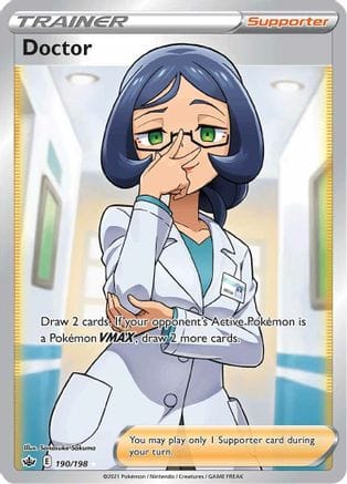 'Pokemon - 'Doctor (Full Art) 190/198  - Holofoil SWSH06 Chilling Reign - Ultra Rare