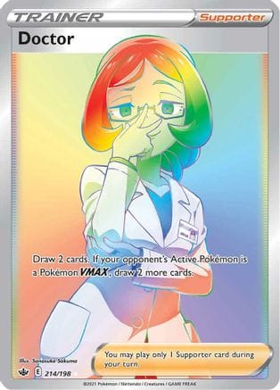 'Pokemon - 'Doctor (Secret) 214/198  - Holofoil SWSH06 Chilling Reign - Secret Rare