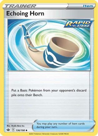 'Pokemon - 'Echoing Horn 136/198  SWSH06 Chilling Reign - Uncommon