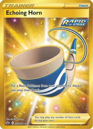 'Pokemon - 'Echoing Horn (Secret) 225/198  - Holofoil SWSH06 Chilling Reign - Secret Rare