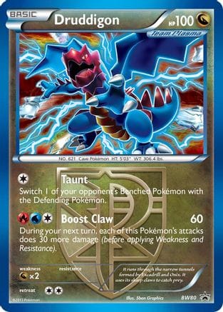 'Pokemon - 'Druddigon (Team Plasma) BW80  - Holofoil Black and White Promos - Promo