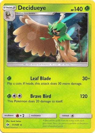 'Pokemon - 'Decidueye 011/149  - Holofoil Miscellaneous Cards & Products - Holo Rare