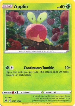 'Pokemon - 'Applin 020/192  - Holofoil Blister Exclusives - Promo