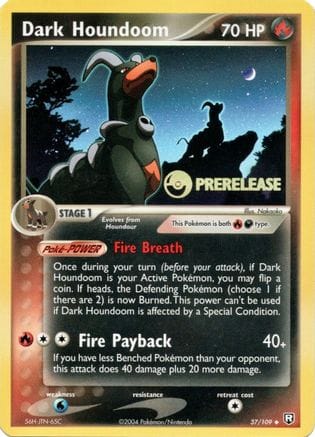'Pokemon - 'Dark Houndoom 037/109  - Holofoil Nintendo Promos - Promo