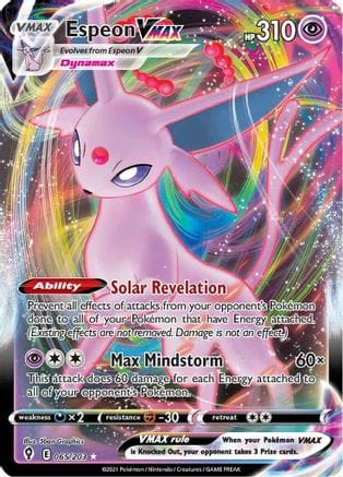 'Pokemon - 'Espeon VMAX 065/203  - Holofoil SWSH07 Evolving Skies - Ultra Rare