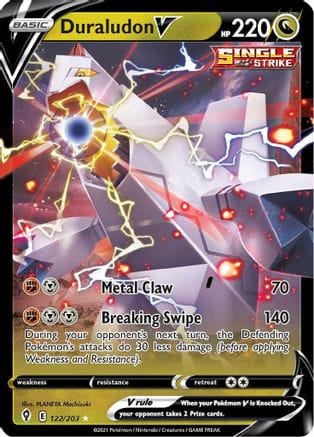 'Pokemon - 'Duraludon V 122/203  - Holofoil SWSH07 Evolving Skies - Ultra Rare