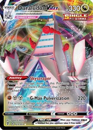 'Pokemon - 'Duraludon VMAX 123/203  - Holofoil SWSH07 Evolving Skies - Ultra Rare