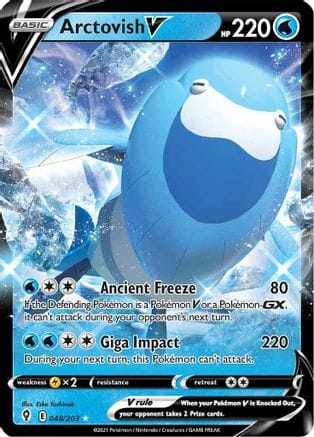 'Pokemon - 'Arctovish V 048/203  - Holofoil SWSH07 Evolving Skies - Ultra Rare
