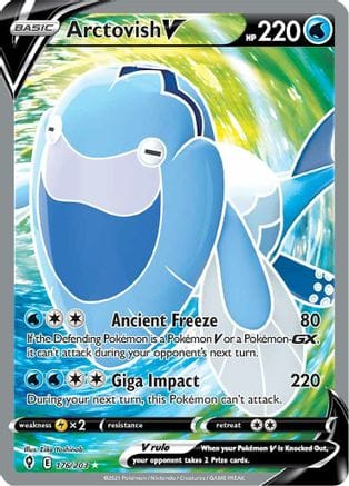 'Pokemon - 'Arctovish V (Full Art) 176/203  - Holofoil SWSH07 Evolving Skies - Ultra Rare