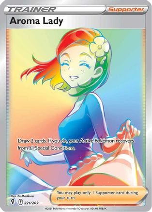 'Pokemon - 'Aroma Lady (Secret) 221/203  - Holofoil SWSH07 Evolving Skies - Secret Rare