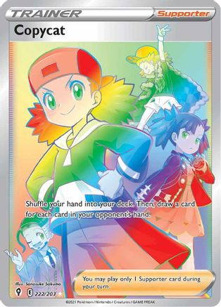 'Pokemon - 'Copycat (Secret) 222/203  - Holofoil SWSH07 Evolving Skies - Secret Rare