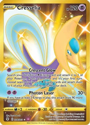 'Pokemon - 'Cresselia (Secret) 228/203  - Holofoil SWSH07 Evolving Skies - Secret Rare