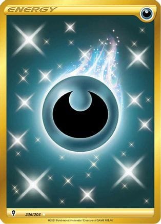 'Pokemon - 'Darkness Energy (Secret) 236/203  - Holofoil SWSH07 Evolving Skies - Secret Rare