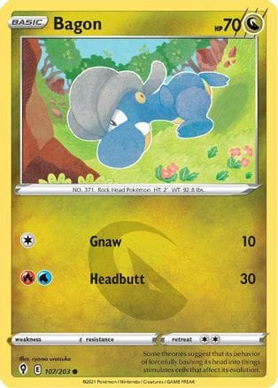 'Pokemon - 'Bagon 107/203  SWSH07 Evolving Skies - Common