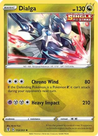 'Pokemon - 'Dialga 112/203  - Reverse Holofoil SWSH07 Evolving Skies - Holo Rare