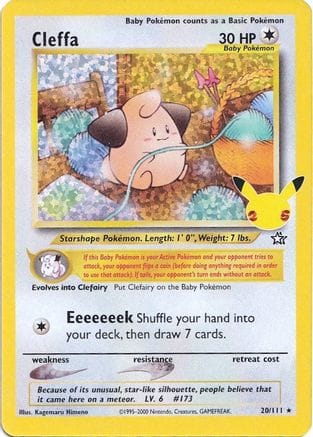 'Pokemon - 'Cleffa 020/111  - Holofoil Celebrations Classic Collection - Classic Collection