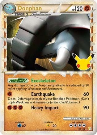 'Pokemon - 'Donphan (Prime) 107/123  - Holofoil Celebrations Classic Collection - Classic Collection
