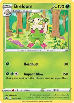 'Pokemon - 'Breloom 005/264  SWSH08 Fusion Strike - Uncommon