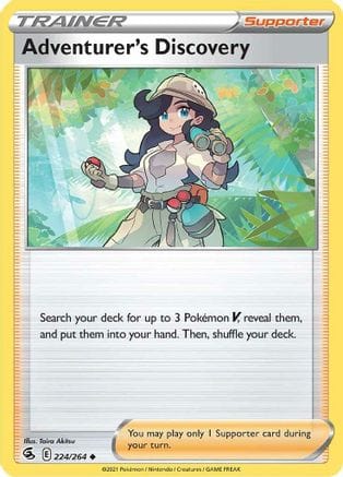 'Pokemon - 'Adventurer's Discovery 224/264  - Reverse Holofoil SWSH08 Fusion Strike - Uncommon