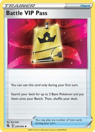 'Pokemon - 'Battle VIP Pass 225/264  SWSH08 Fusion Strike - Uncommon