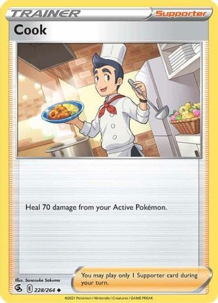 'Pokemon - 'Cook 228/264  - Reverse Holofoil SWSH08 Fusion Strike - Uncommon