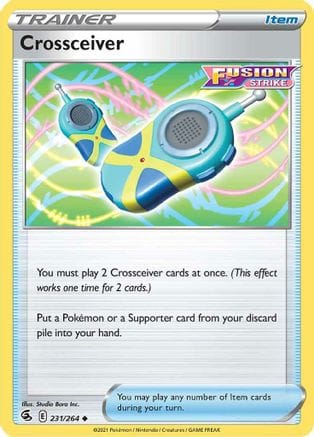 'Pokemon - 'Crossceiver 231/264  - Reverse Holofoil SWSH08 Fusion Strike - Uncommon
