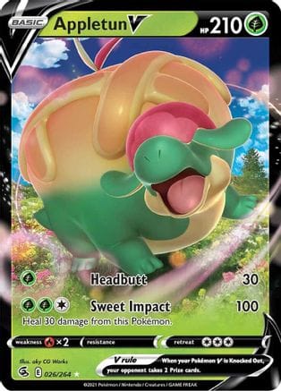 'Pokemon - 'Appletun V 026/264  - Holofoil SWSH08 Fusion Strike - Ultra Rare