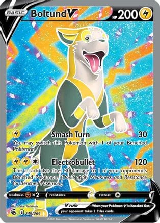 'Pokemon - 'Boltund V (Full Art) 249/264  - Holofoil SWSH08 Fusion Strike - Ultra Rare