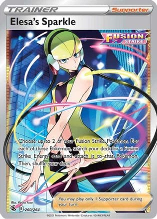 'Pokemon - 'Elesa's Sparkle (Full Art) 260/264  - Holofoil SWSH08 Fusion Strike - Ultra Rare
