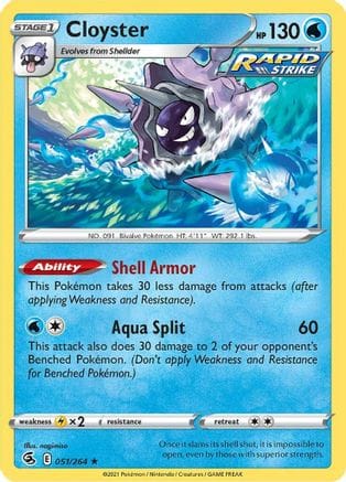 'Pokemon - 'Cloyster 051/264  SWSH08 Fusion Strike - Rare