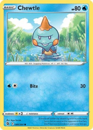 'Pokemon - 'Chewtle 080/264  SWSH08 Fusion Strike - Common