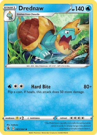 'Pokemon - 'Drednaw 081/264  SWSH08 Fusion Strike - Uncommon