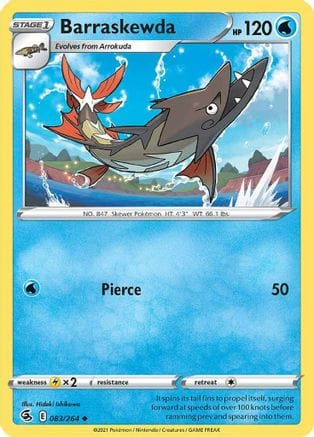 'Pokemon - 'Barraskewda 083/264  SWSH08 Fusion Strike - Uncommon
