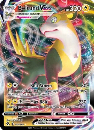 'Pokemon - 'Boltund VMAX 104/264  - Holofoil SWSH08 Fusion Strike - Ultra Rare