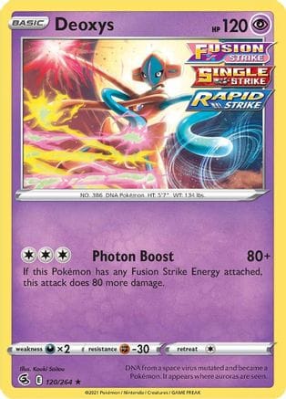 'Pokemon - 'Deoxys 120/264  - Holofoil SWSH08 Fusion Strike - Holo Rare