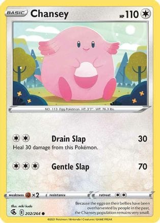 'Pokemon - 'Chansey 202/264  - Reverse Holofoil SWSH08 Fusion Strike - Common
