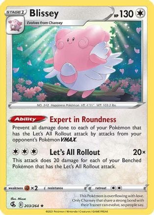'Pokemon - 'Blissey 203/264  SWSH08 Fusion Strike - Rare