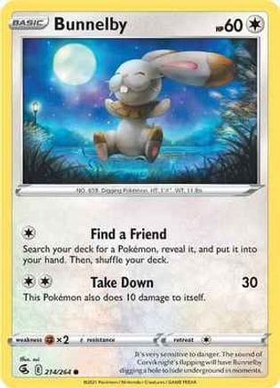 'Pokemon - 'Bunnelby 214/264  SWSH08 Fusion Strike - Common