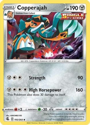 'Pokemon - 'Copperajah 192/264  SWSH08 Fusion Strike - Uncommon