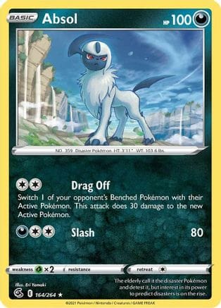 'Pokemon - 'Absol 164/264  - Reverse Holofoil SWSH08 Fusion Strike - Rare