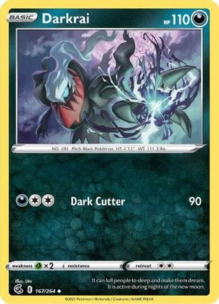'Pokemon - 'Darkrai 167/264  SWSH08 Fusion Strike - Uncommon