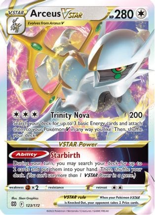 'Pokemon - 'Arceus VSTAR 123/172  - Holofoil SWSH09 Brilliant Stars - Ultra Rare