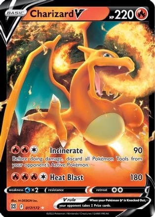 'Pokemon - 'Charizard V 017/172  - Holofoil SWSH09 Brilliant Stars - Ultra Rare
