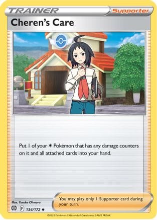 'Pokemon - 'Cheren's Care 134/172  SWSH09 Brilliant Stars - Uncommon
