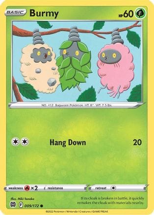 'Pokemon - 'Burmy 009/172  SWSH09 Brilliant Stars - Common
