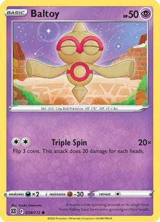 'Pokemon - 'Baltoy 058/172  SWSH09 Brilliant Stars - Common