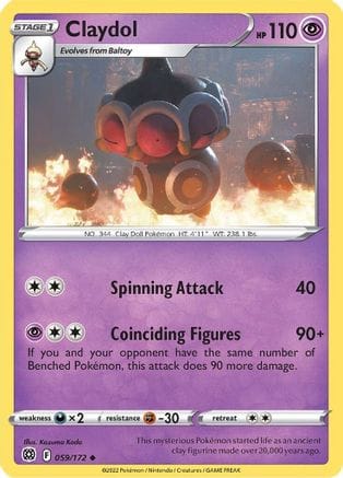 'Pokemon - 'Claydol 059/172  - Reverse Holofoil SWSH09 Brilliant Stars - Uncommon