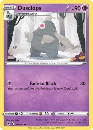'Pokemon - 'Dusclops 061/172  - Reverse Holofoil SWSH09 Brilliant Stars - Uncommon